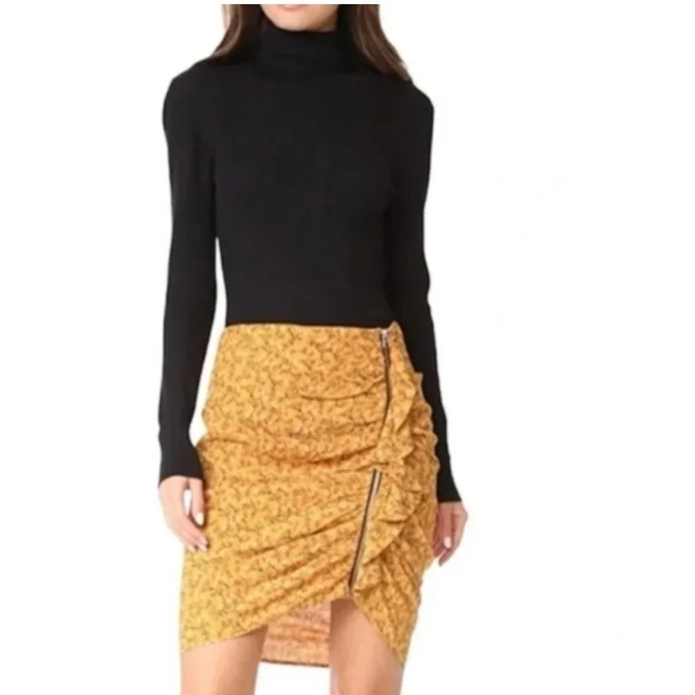 Veronica Beard Ruched Skirt Sz 0 in Saffron